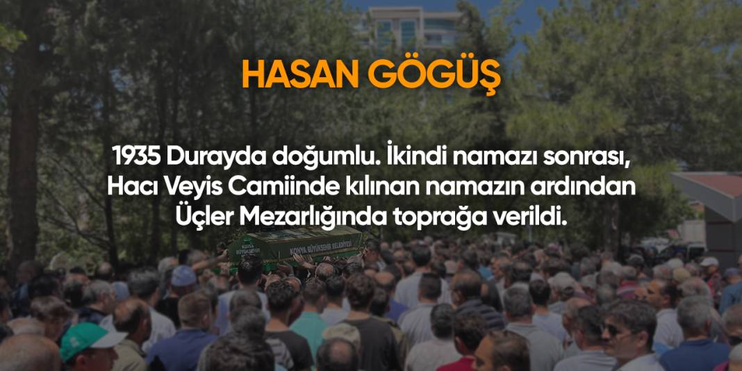 Konya'da bugün vefat edenler | 24 Mayıs 2025 2